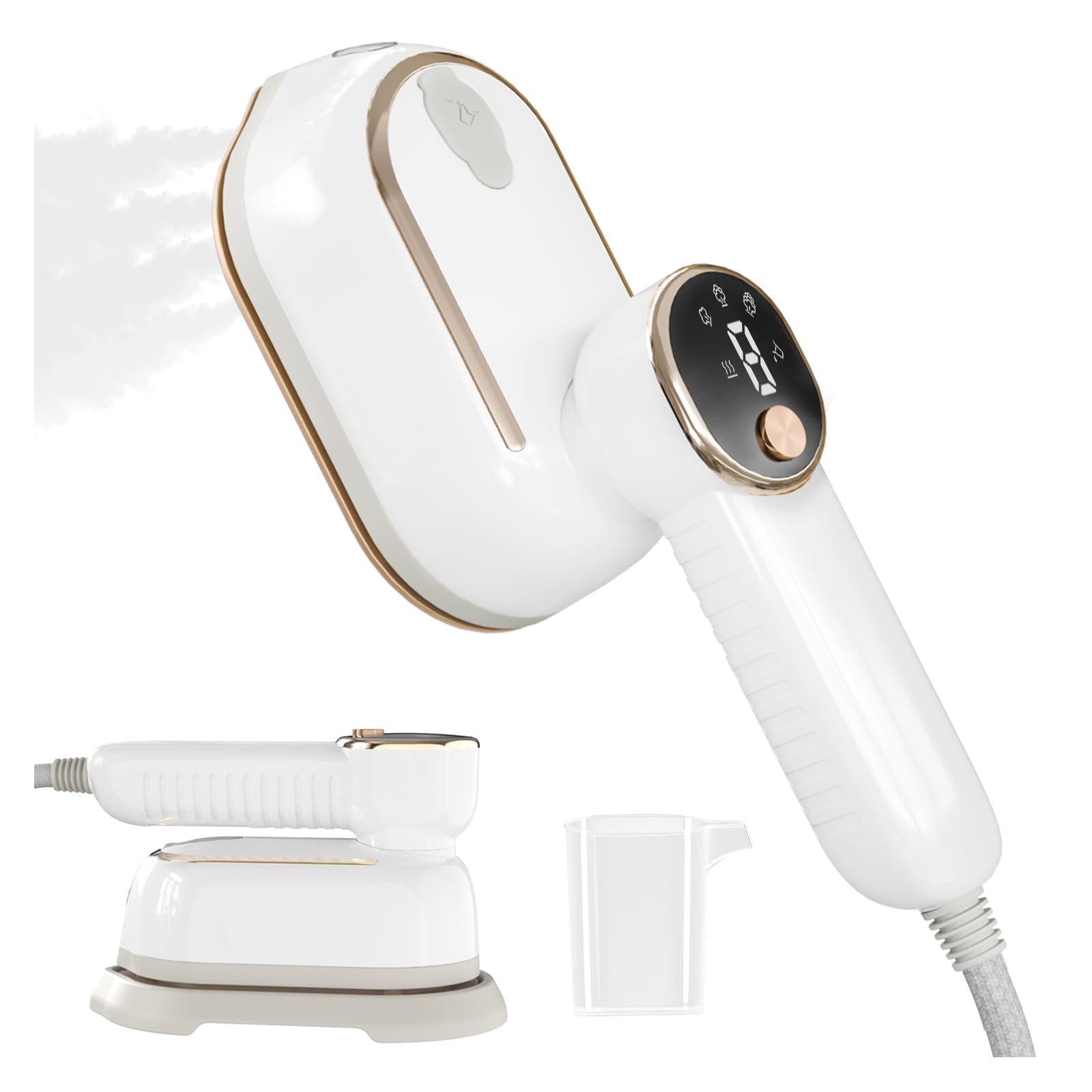 1200W Travel Steamer Iron, Rapid Heat-Up, LCD, Ceramic Soleplate