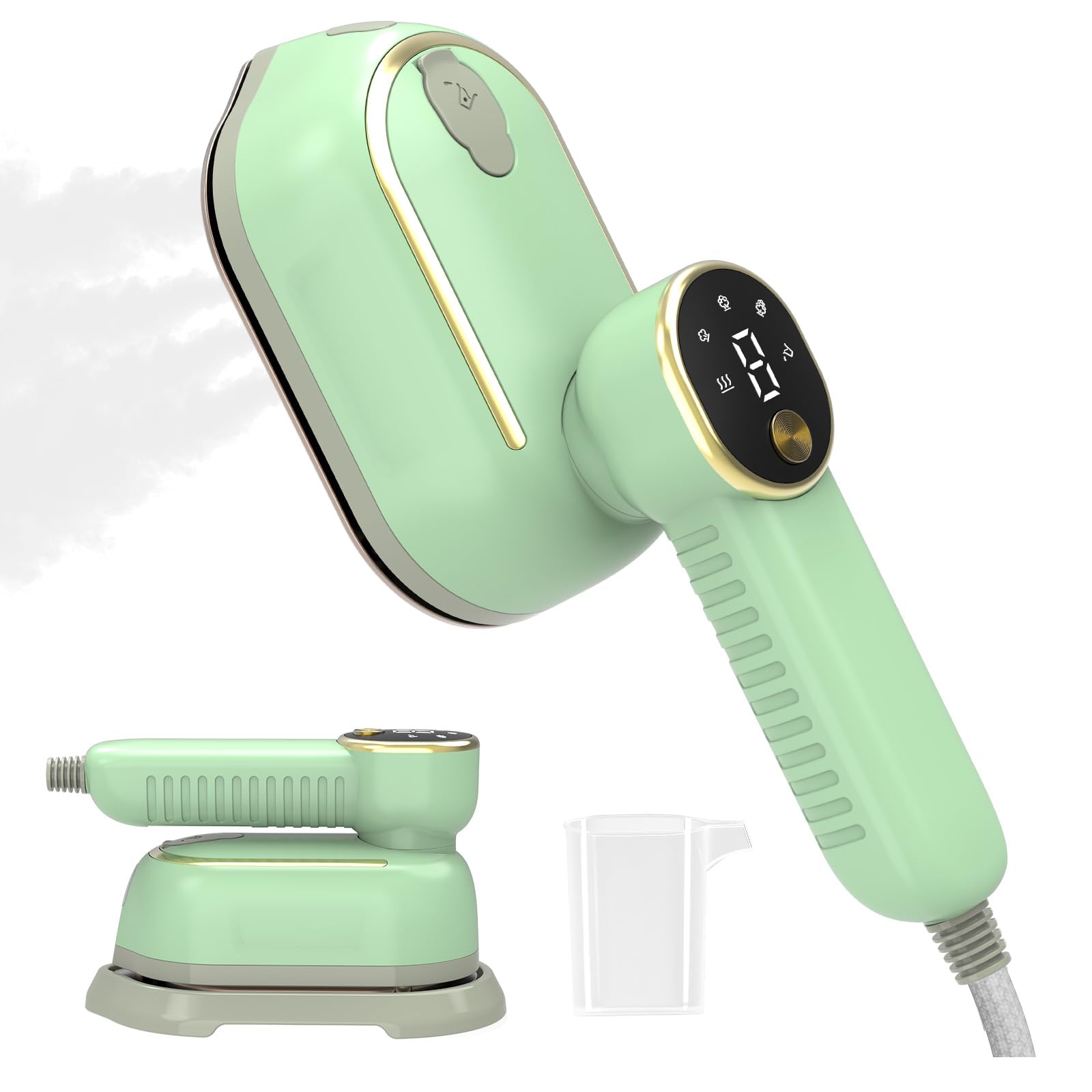 1200W Travel Steamer Iron, Rapid Heat-Up, LCD, Ceramic Soleplate